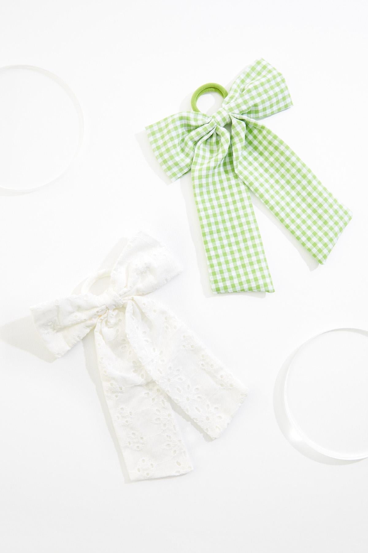 Cato Fashions Gingham Eyelet Bow Set