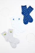 Cato Fashions Floral Ruffle Crew Sock Set