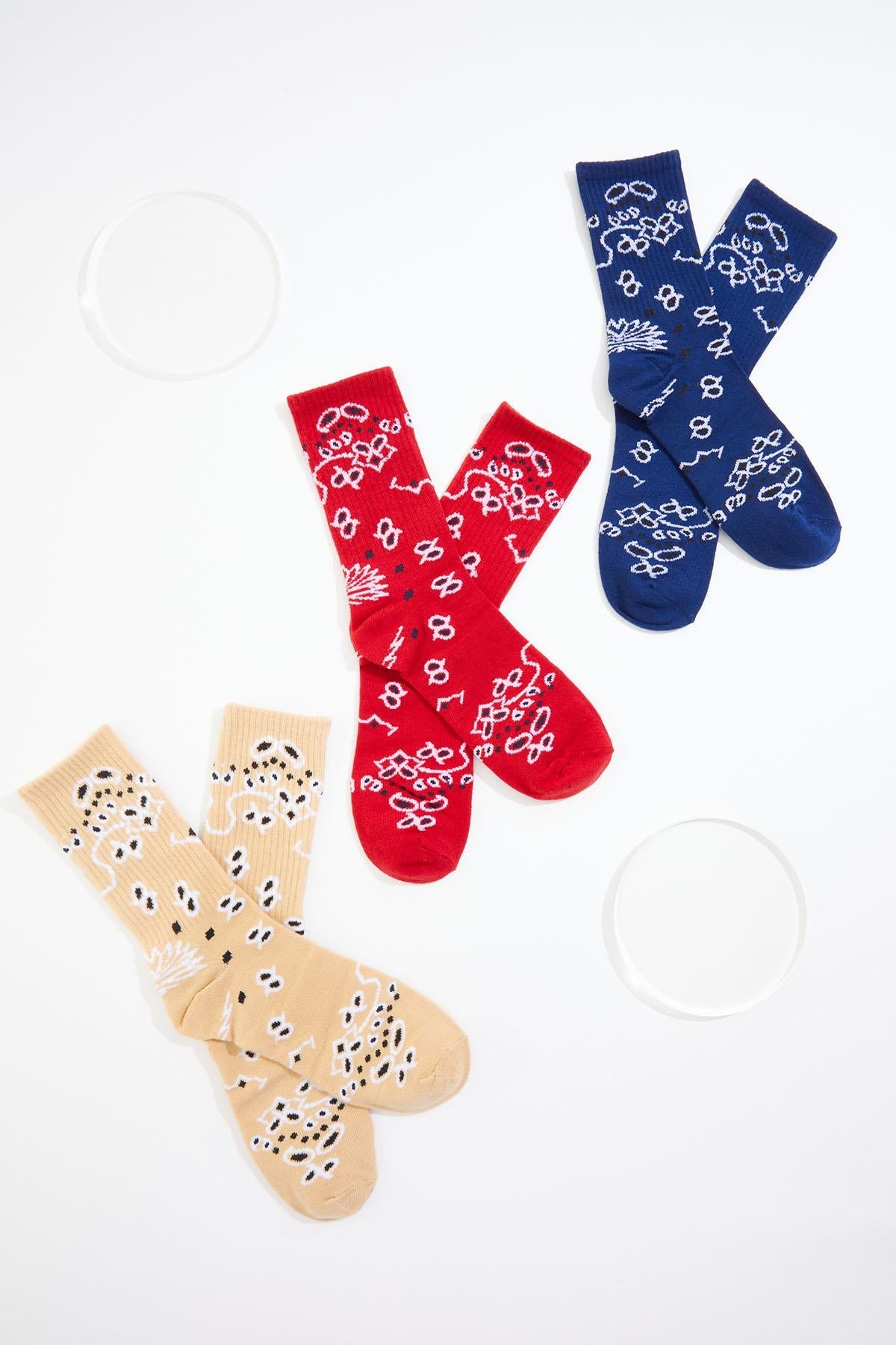 Cato Fashions Bandana Print Crew Socks