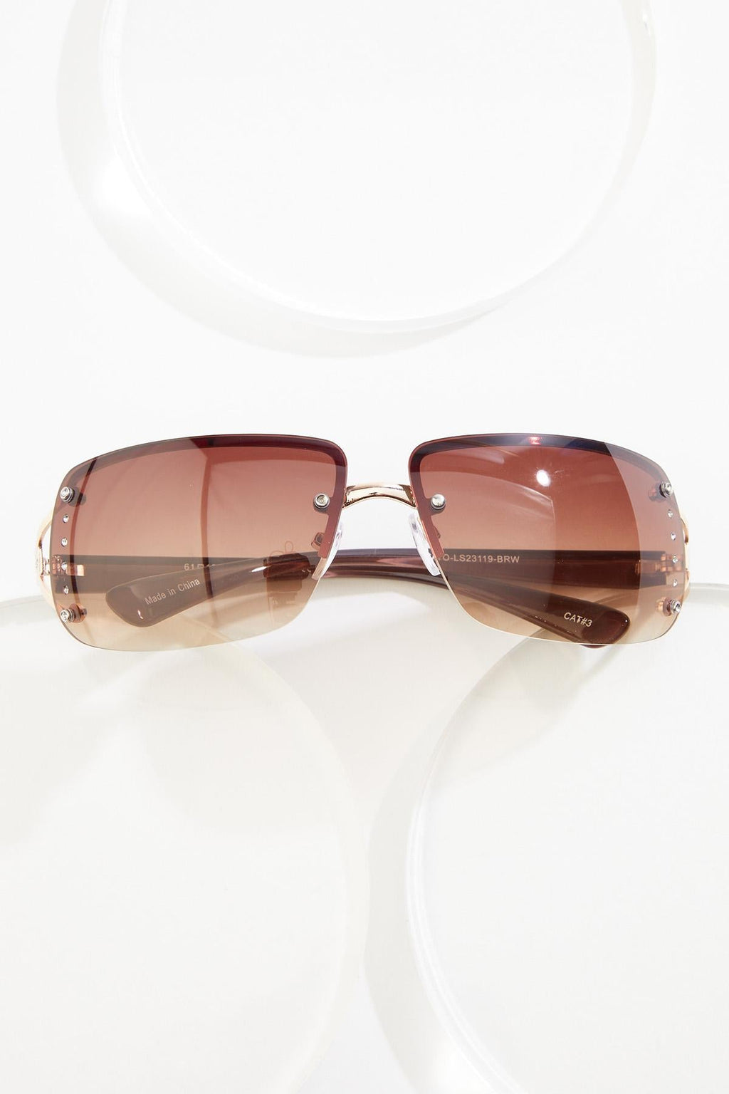 Cato Fashions Rhinestone Rimless Square Sunglasses
