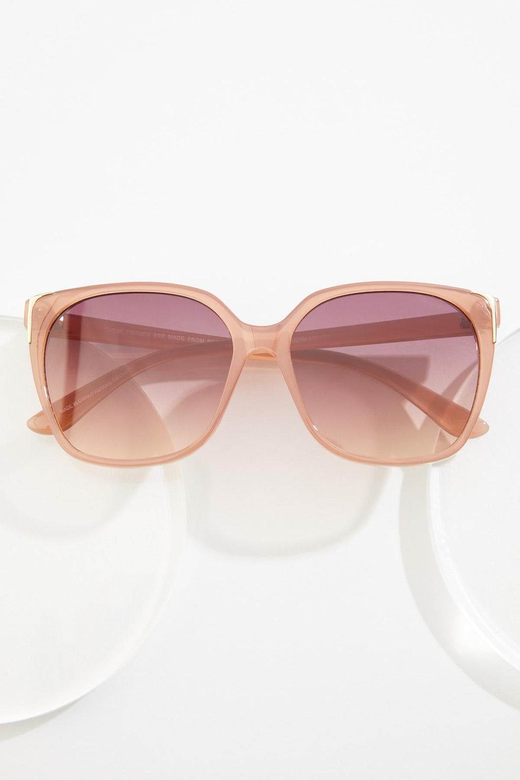 Cato Fashions Pink Gold Trim Square Sunglasses