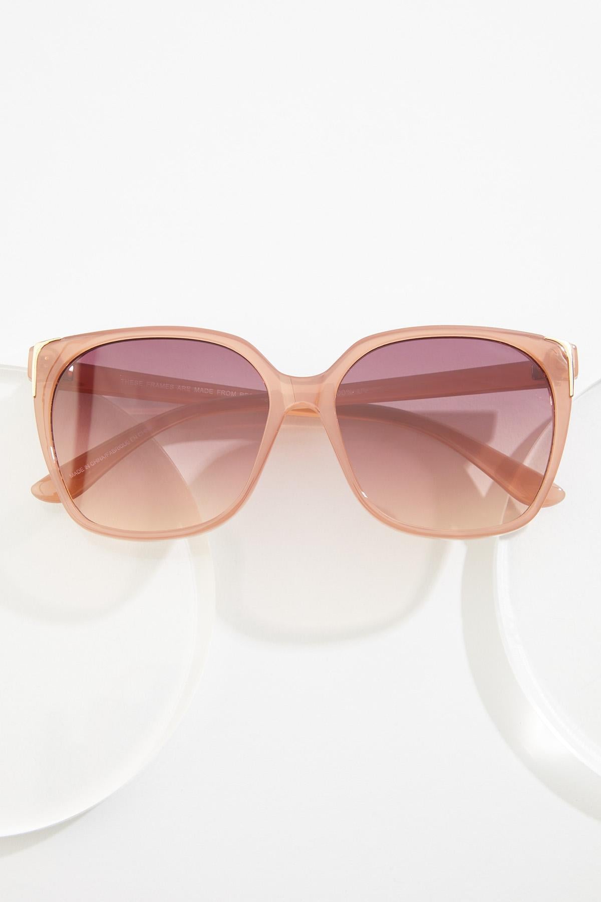 Cato Fashions Pink Gold Trim Square Sunglasses