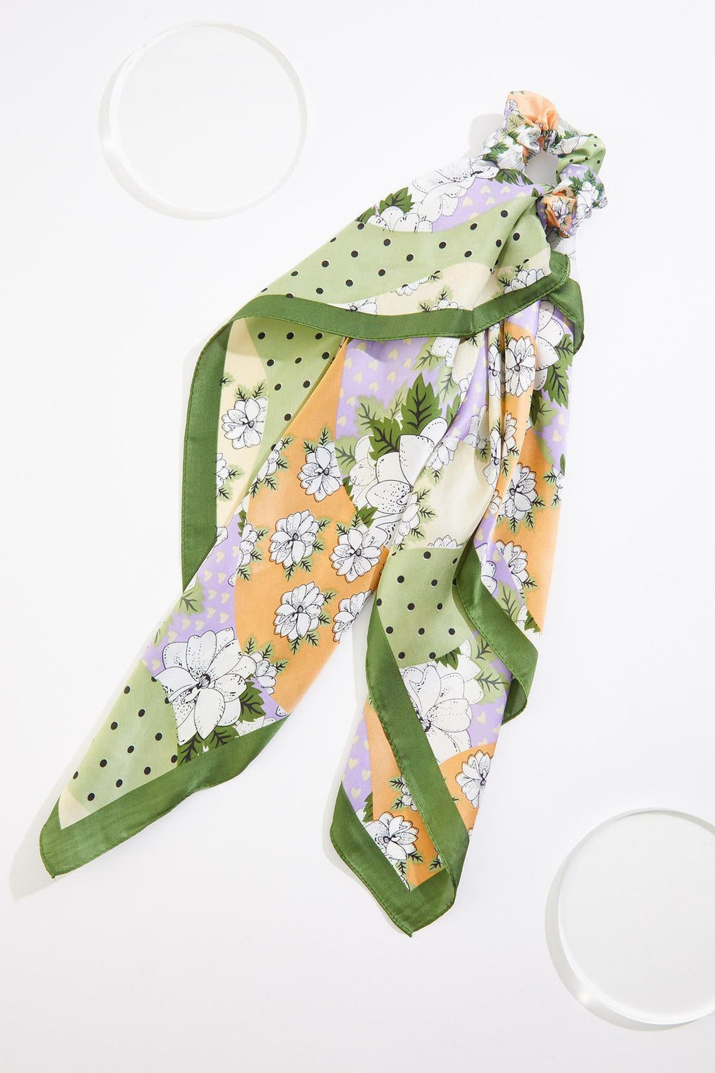 Cato Fashions Floral Patchwork Satin Square Scarf