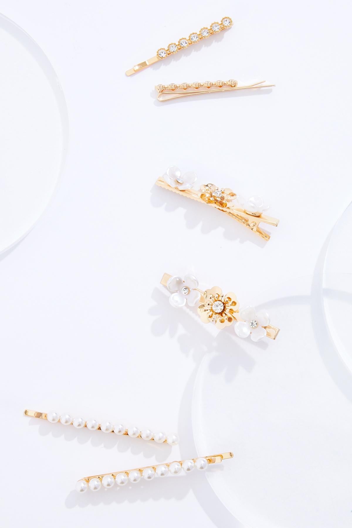 Cato Fashions Pearl Rhinestone Bobby Pin Set
