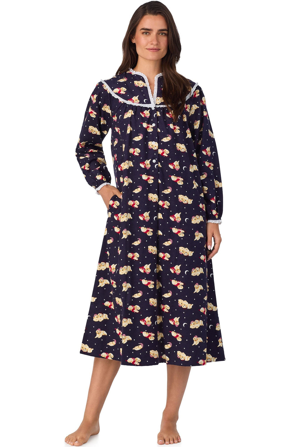 Lanz of Salzburg Women's Cuddly Labs Flannel Gown