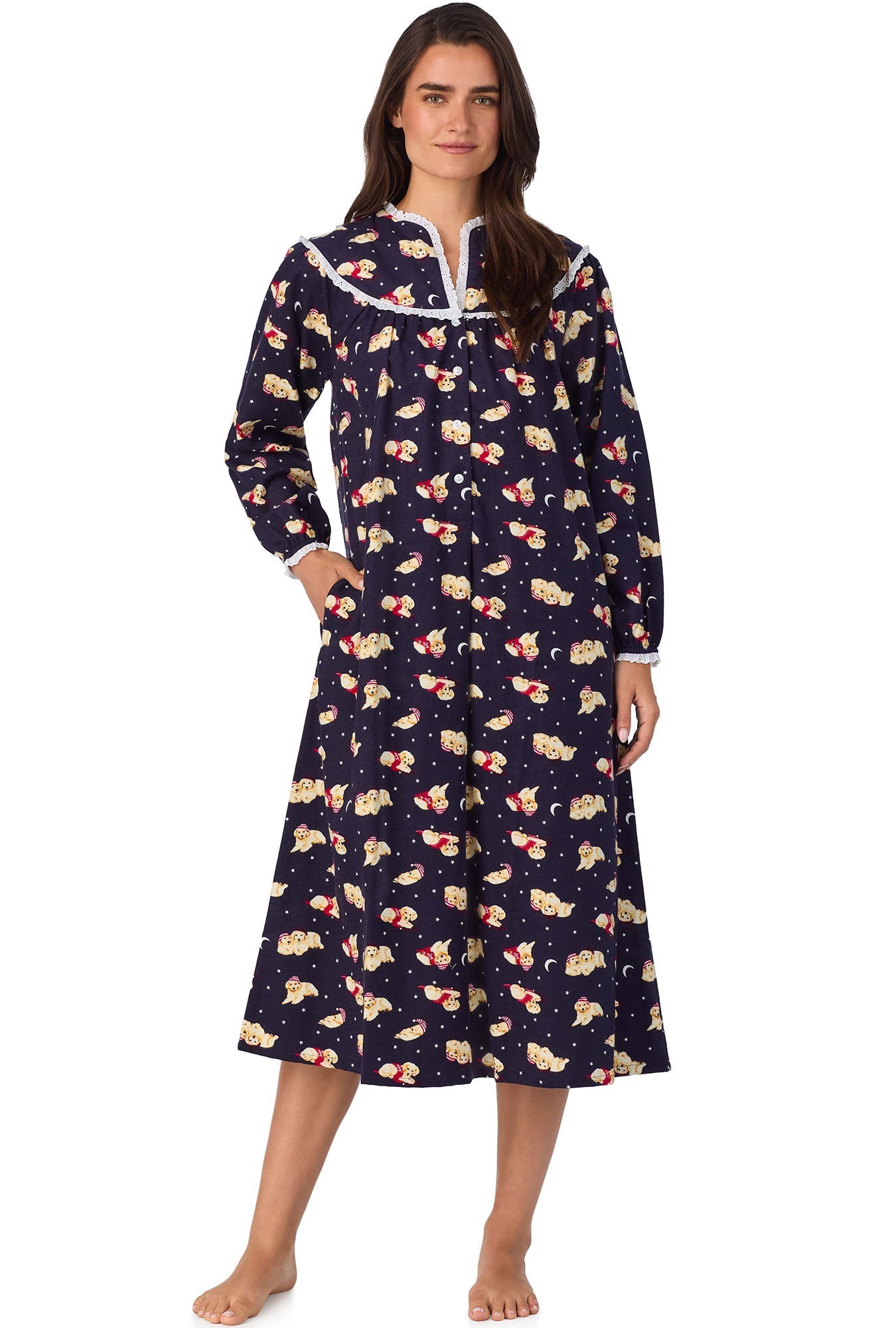 Lanz of Salzburg Women's Cuddly Labs Flannel Gown