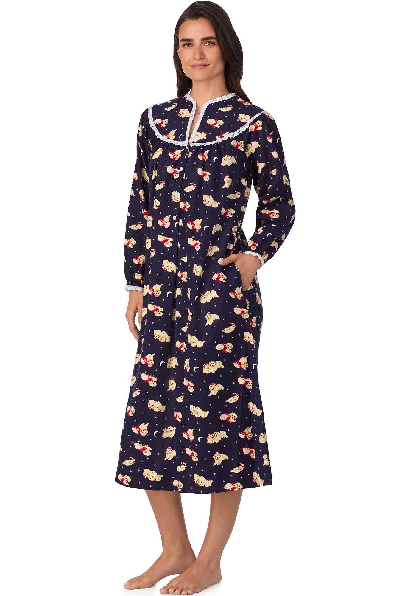 Lanz of Salzburg Women's Cuddly Labs Flannel Gown
