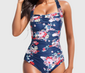 Nabalu Zanlira | Women’s Tropical Square-Neck One-Piece Swimsuit