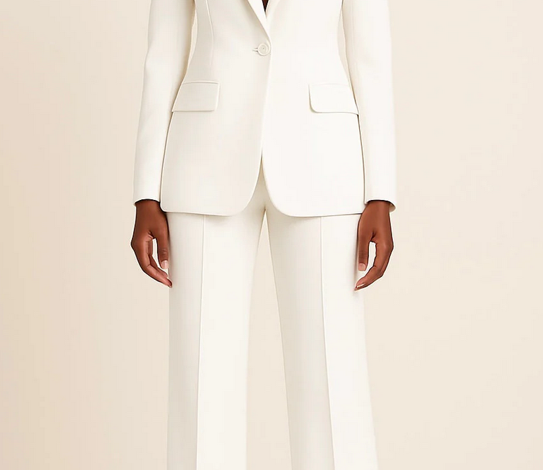 Nabalu Women’s Elegant Evening Set – Single Button Blazer and Wide Leg Pants