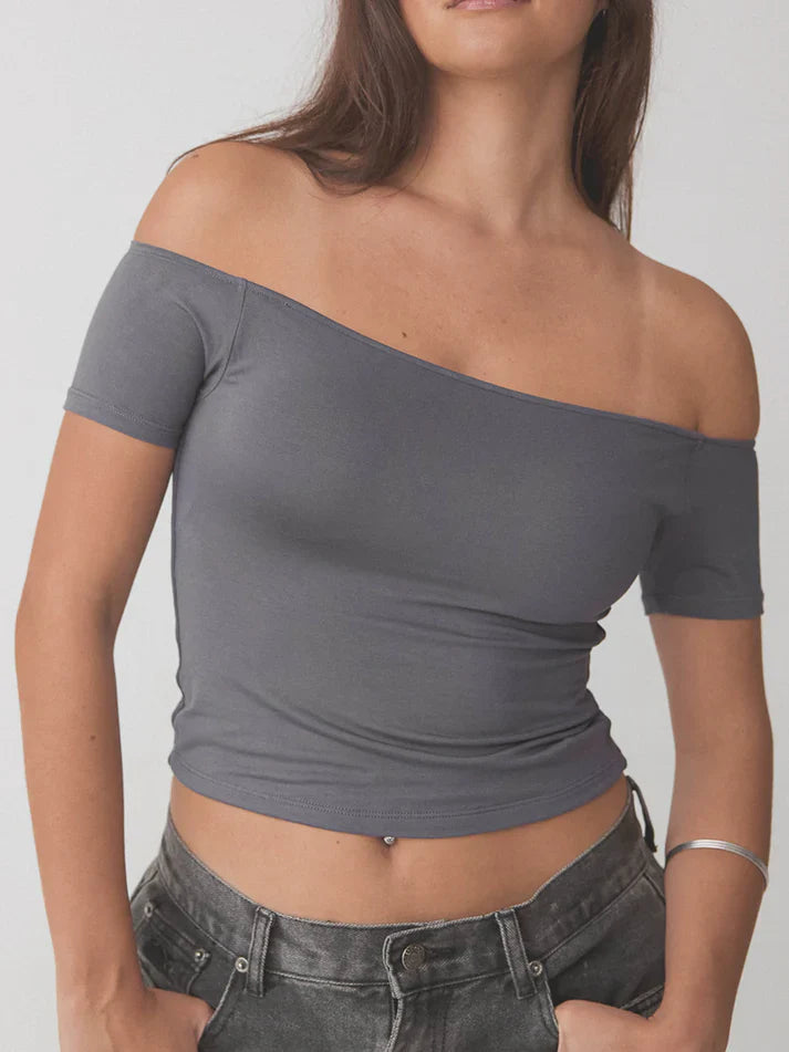 Klassy Braless Off The Shoulder Short Sleeve Brami