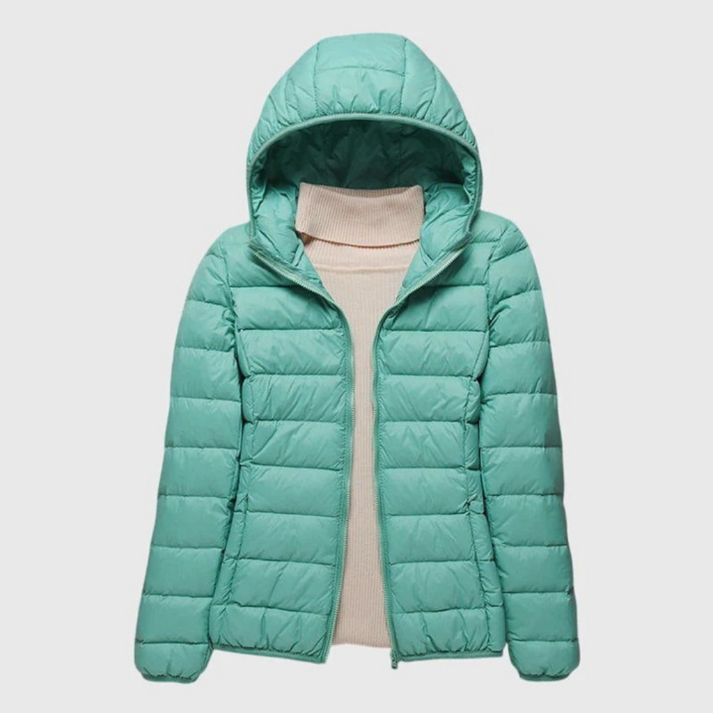 Nabalu Women’s Hooded Zip-Up Puffer Jacket – Lightweight Everyday Outerwear