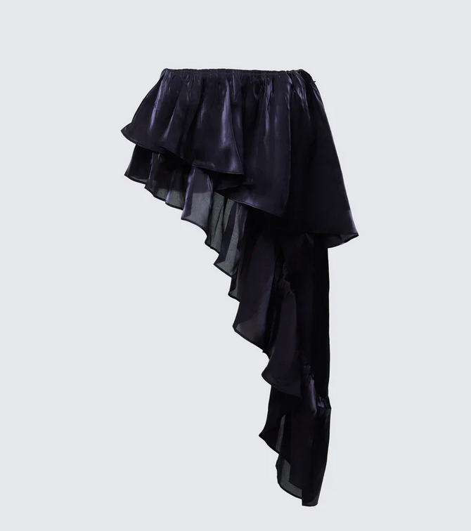 Finesse Skipper Ruffle Asymmetrical Skirt