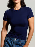 Klassy Crew Neck Braless T-Shirt 2