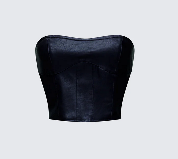 Finesse Novia Vegan Leather Corset Top