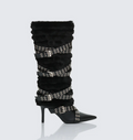 Finesse Namira Fur Knee High Buckle Strapped Boot