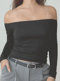 Klassy Off The Shoulder Braless Long Sleeve