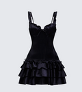 Finesse Odelle Satin Ruffle Dress