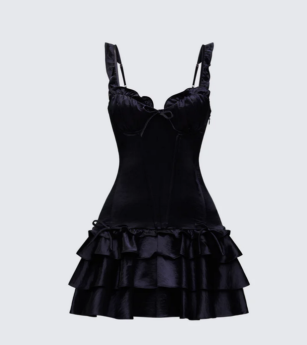 Finesse Odelle Satin Ruffle Dress