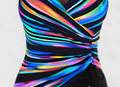 Nabalu Elvara | Women’s Striped Wrap One Piece Swimsuit