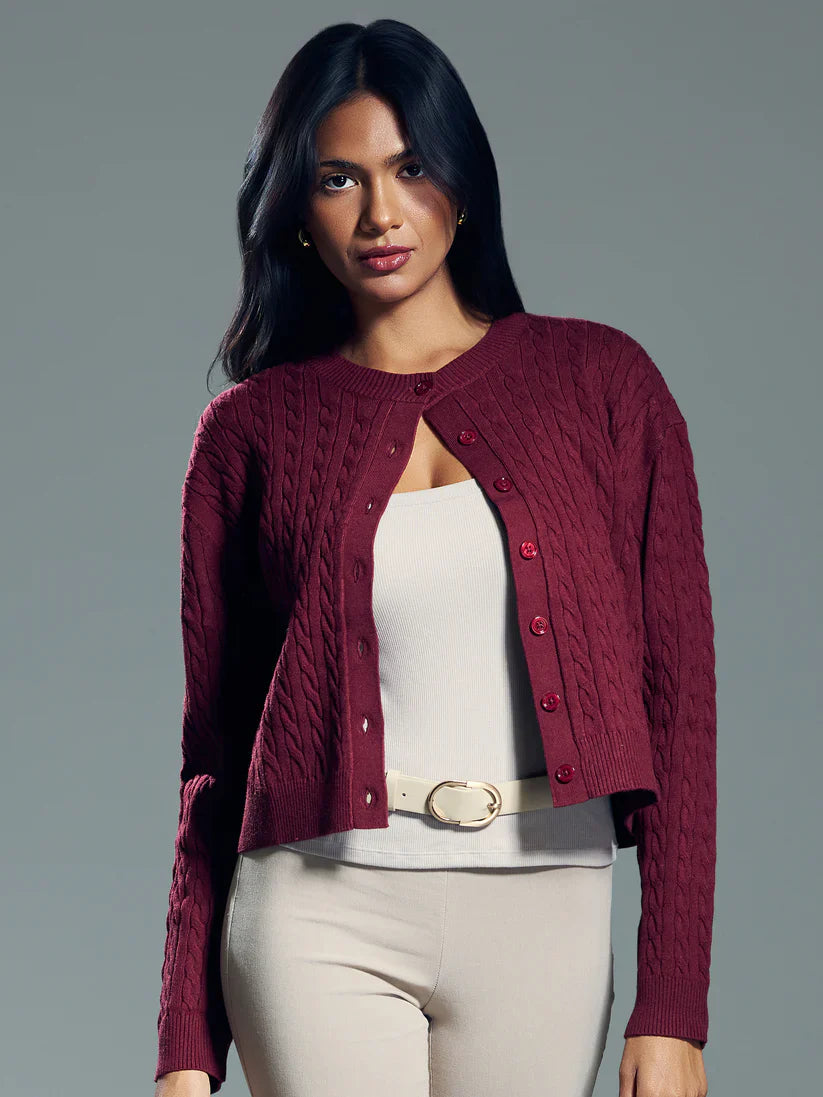 Klassy Cable Knit Cardigan