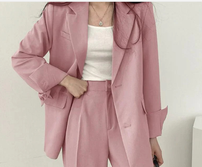 Nabalu Women’s Elegant Evening Set – Tailored Blazer and Wide Leg Pants