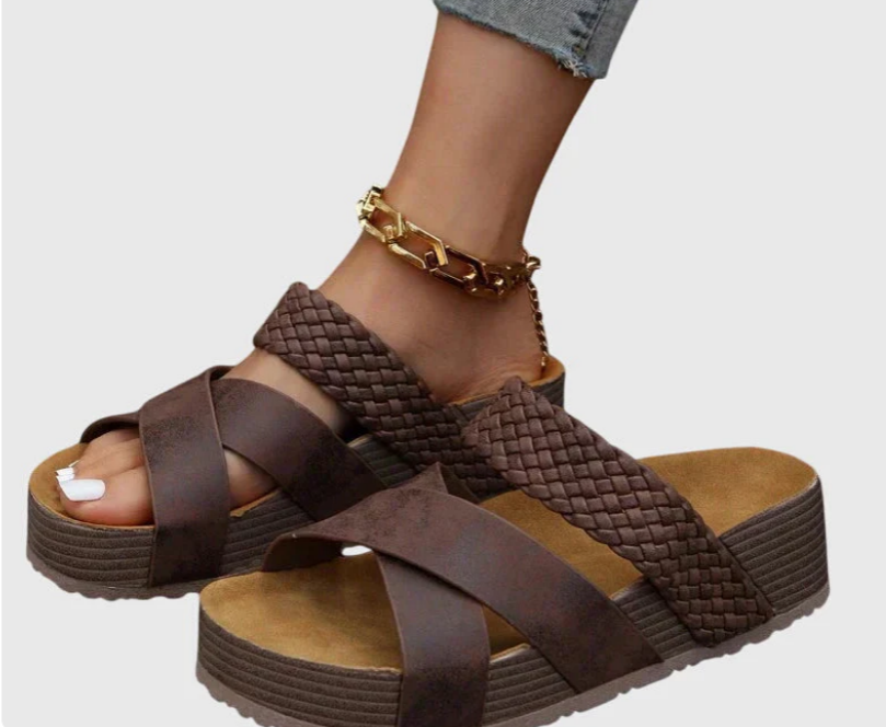 Nabalu Aurevia | Women's Cross Strap Platform Orthopedic Slides