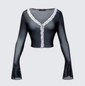 Finesse Aurelia Long Sleeve Mesh Top