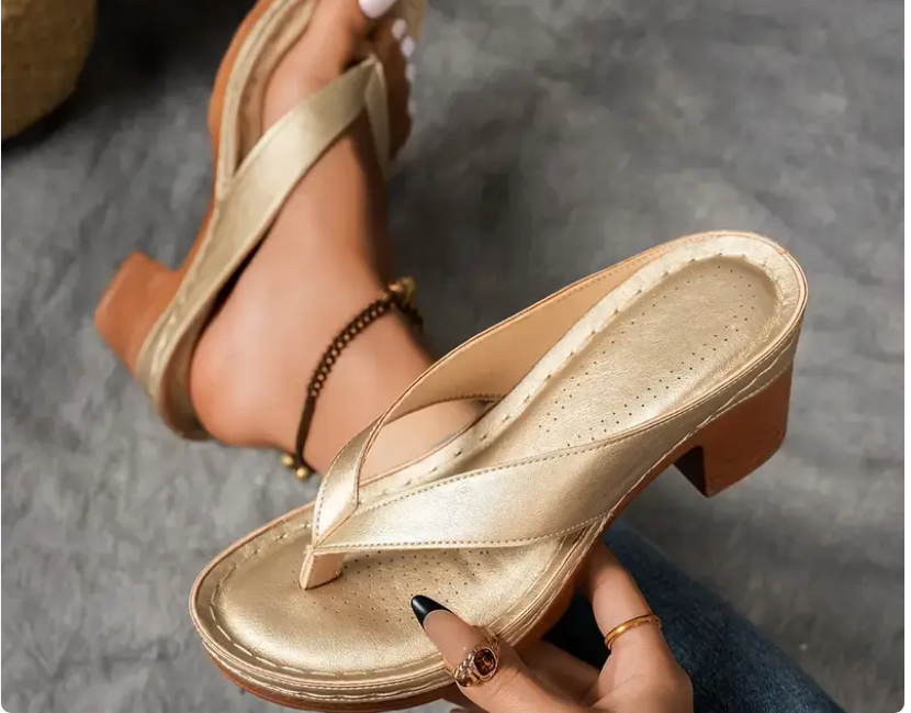 Nabalu Riley | Summer Heeled Slide Sandals with Strap