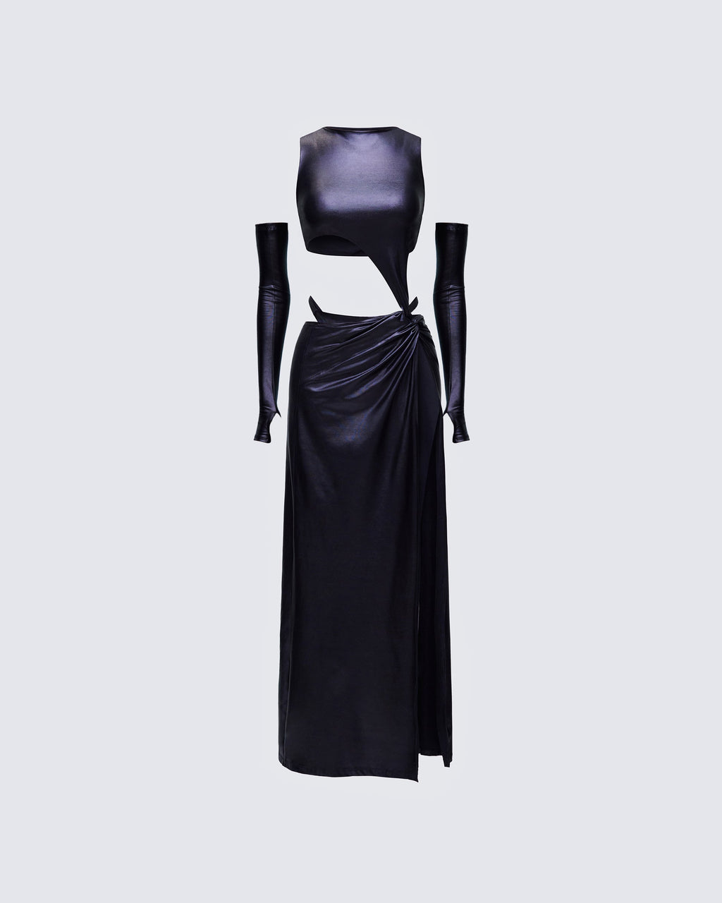 Finesse Aiala Black Knot Front Cutaway Dress
