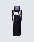 Finesse Aiala Black Knot Front Cutaway Dress