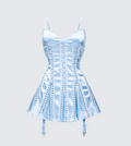 Finesse Effie Satin Lace Up Mini Dress