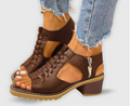 Nabalu Morgan | Summer Block Heel Sandals with Lace Detail