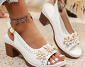 Nabalu Morgan | Summer Slingback Heeled Sandals with Floral Detail