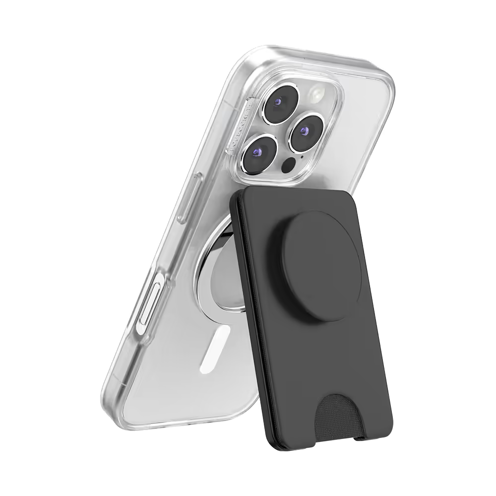 PopSockets Black - MagSafe Kick-Out PopWallet+ & Stand
