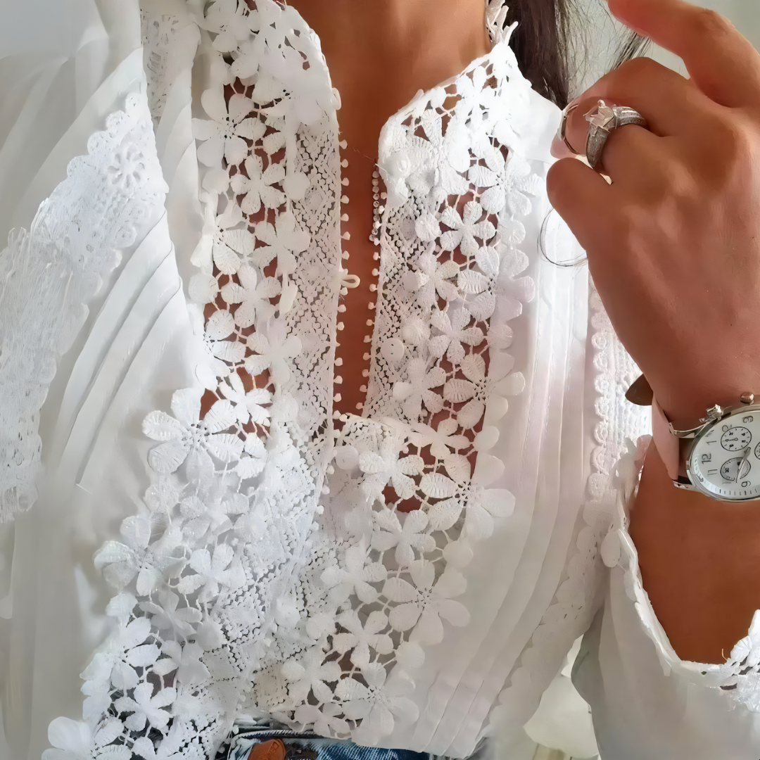 Nabalu Sofia | Women’s Lace Panel Elegant Blouse