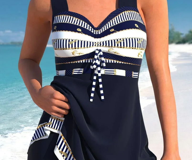 Nabalu Solenne | Women’s Printed Tankini Dress Swimsuit