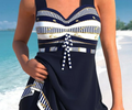 Nabalu Solenne | Women’s Printed Tankini Dress Swimsuit