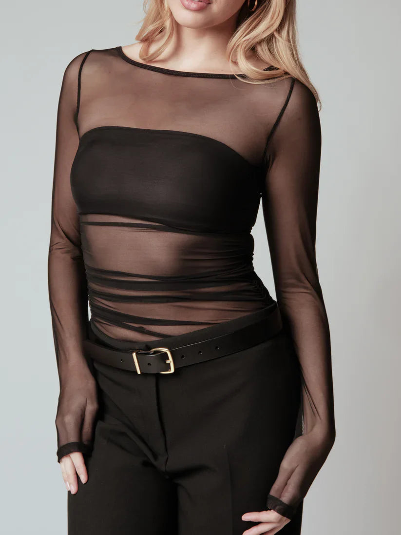 Klassy Mesh Bandeau Long Sleeve