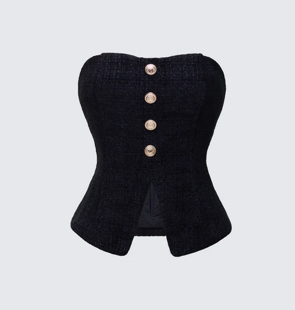 Finesse Nomi Tweed Bandeau Top