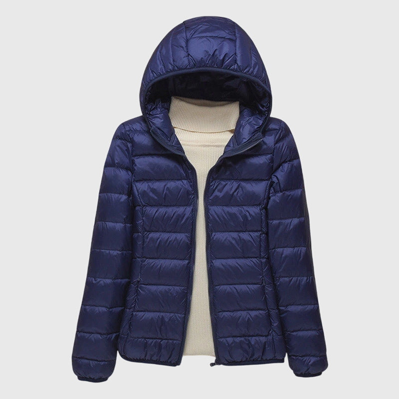 Nabalu Women’s Hooded Zip-Up Puffer Jacket – Lightweight Everyday Outerwear