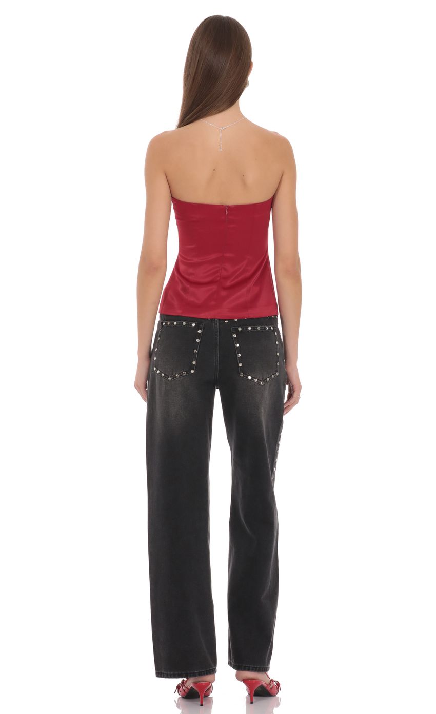 Lucy In The Sky Anastasia Strapless Satin Top