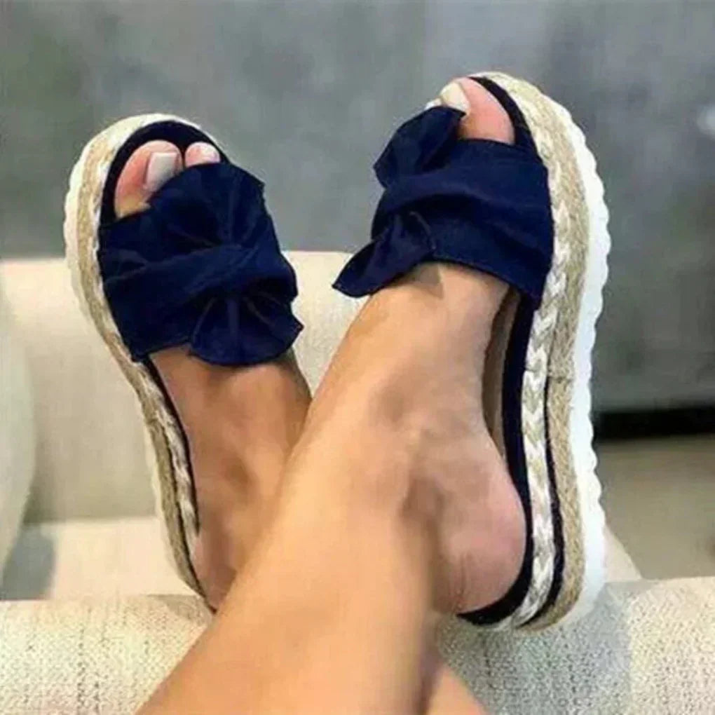 Nabalu Brisavelle | Women’s Platform Slides with Bow Detail