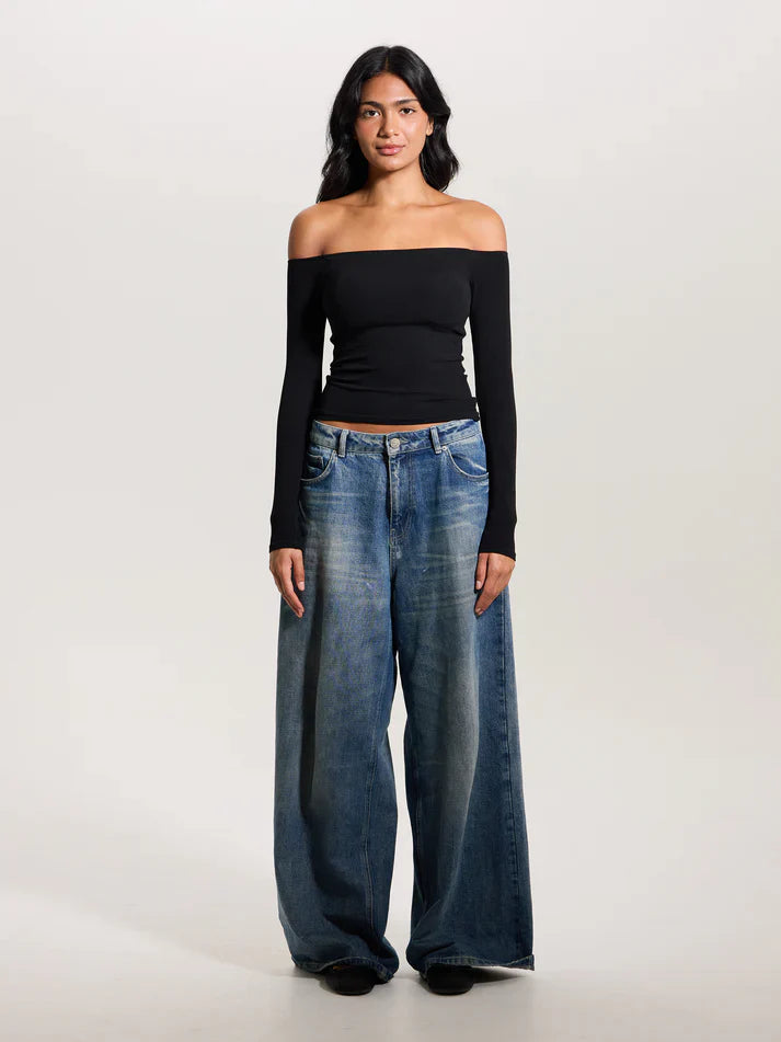 Klassy Ribbed Off The Shoulder Brami