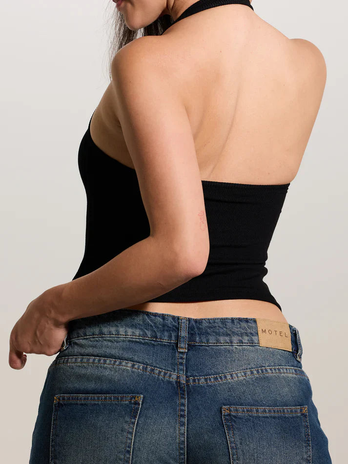 Klassy Ribbed Halter Brami