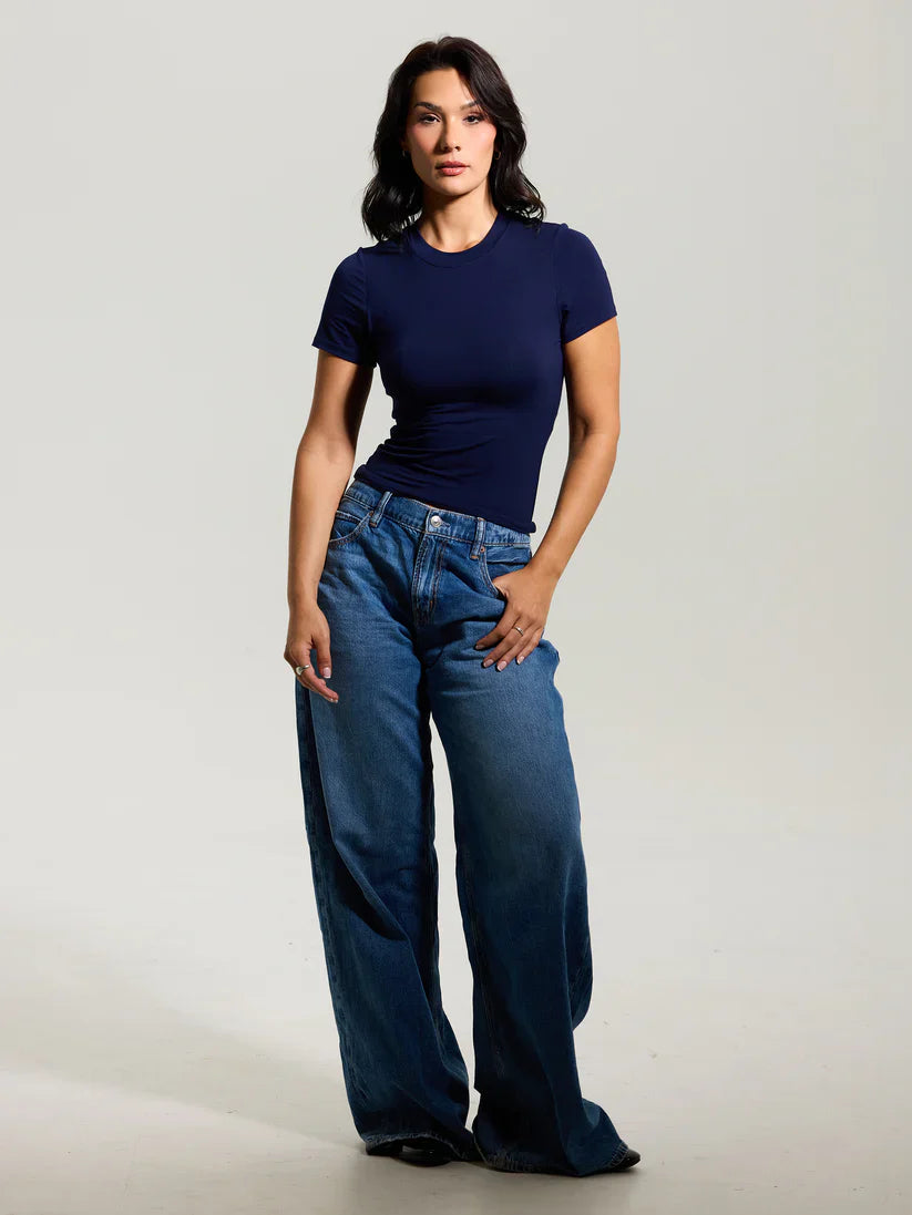 Klassy Crew Neck Braless T-Shirt 2