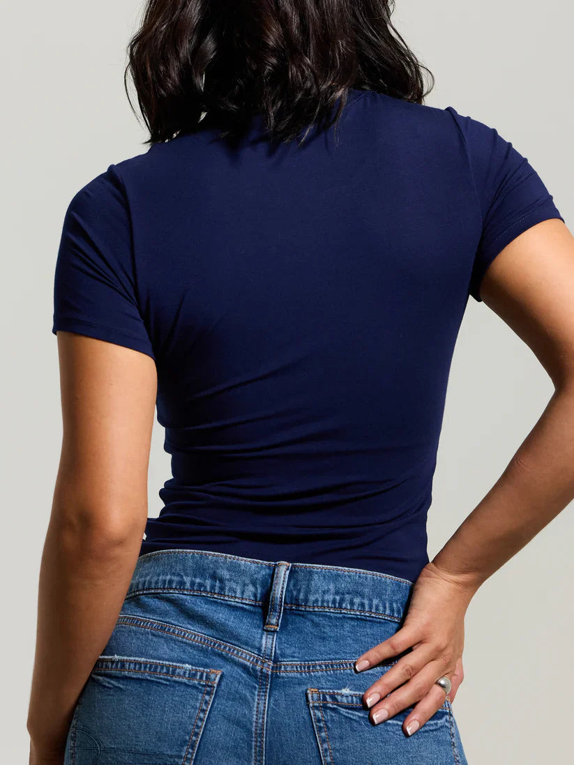 Klassy Crew Neck Braless T-Shirt 2