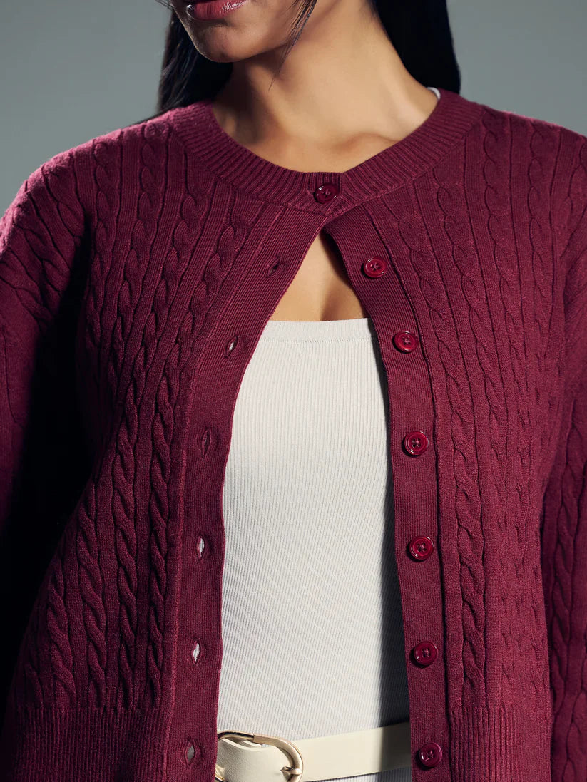 Klassy Cable Knit Cardigan