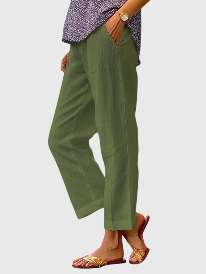 Nabalu Women’s Straight Leg Pants – Relaxed Fit Ankle Sumemer Trousers
