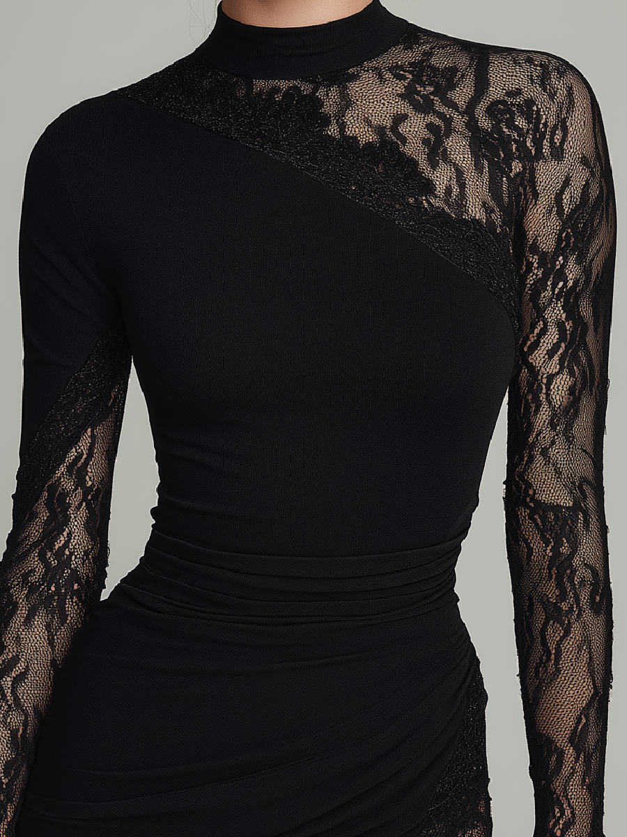 Nabalu Mirah | Women’s Lace Sleeve Elegant Evening Dress
