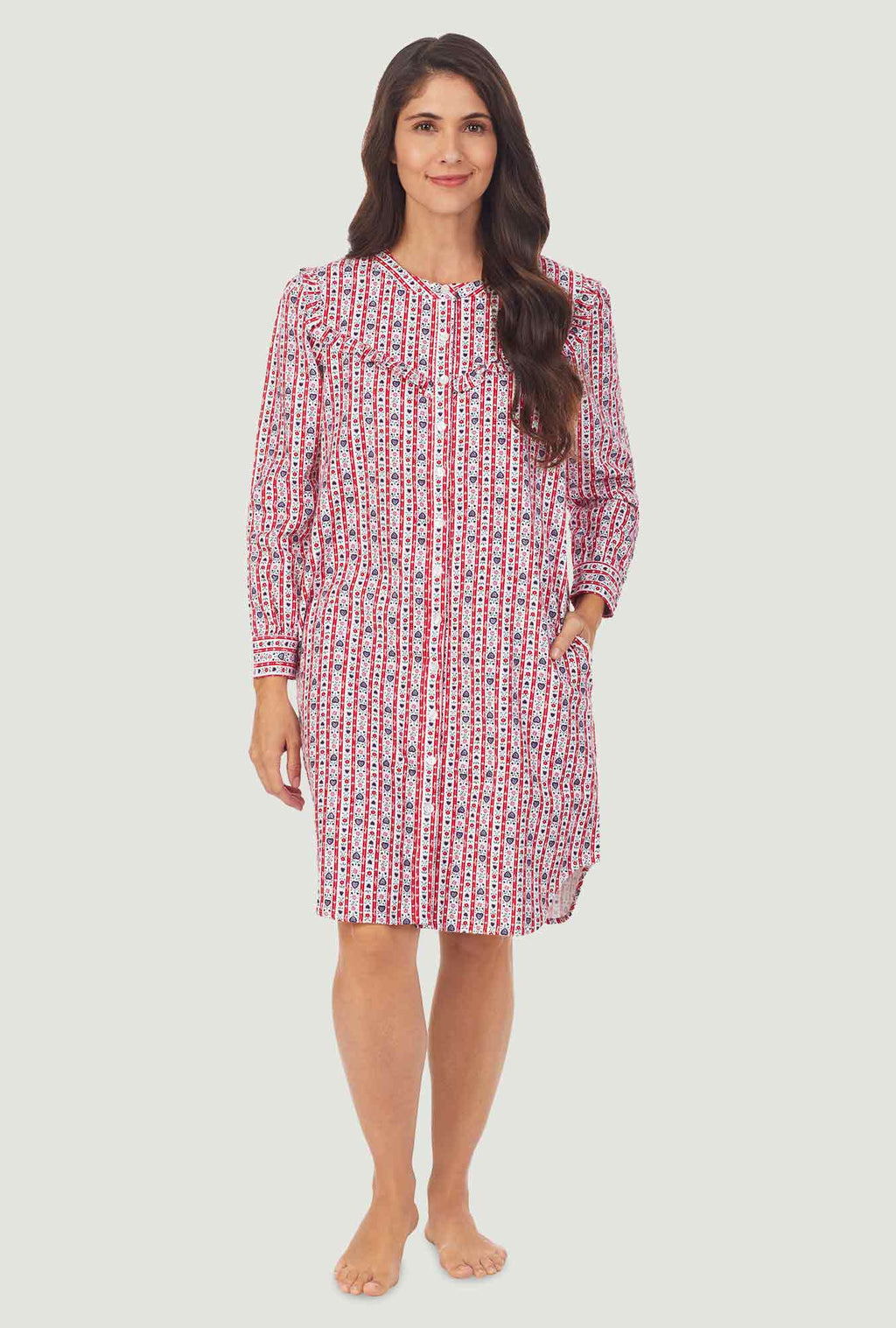 Lanz of Salzburg Women's Red Tyrolean Womens Nightshirt